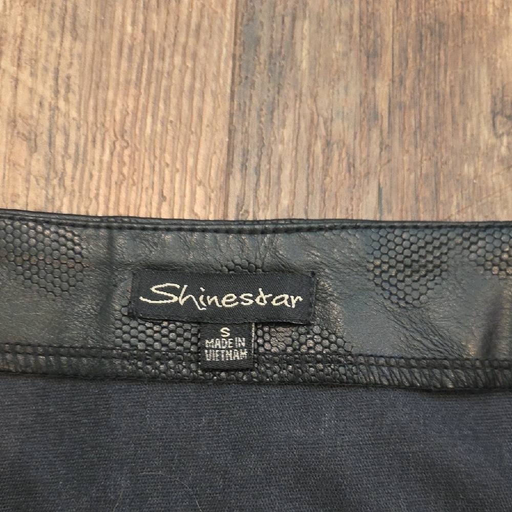 Shinestar Black Perforated Faux Leather Mini Skirt With Full Zipper Size S - Picture 3 of 10